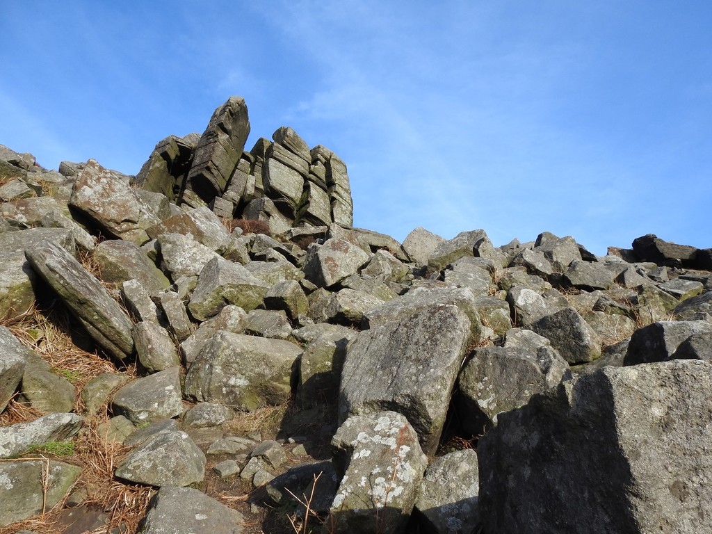 Curbar Edge from below by roachling