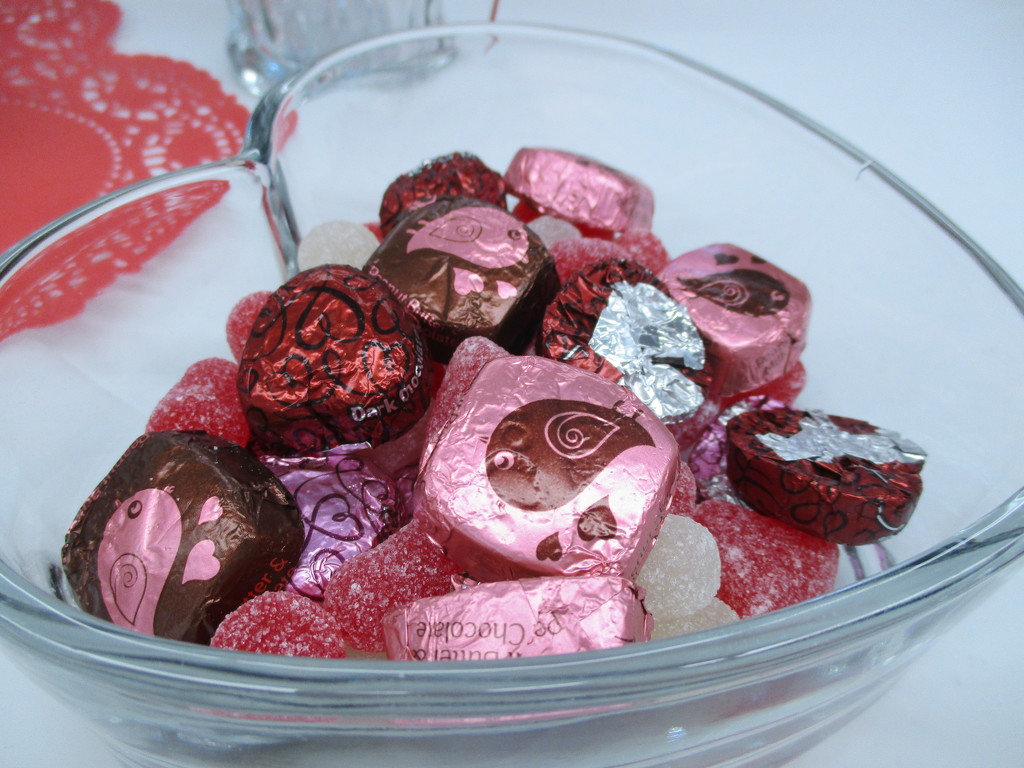Dish of Valentine Chocolates by julie