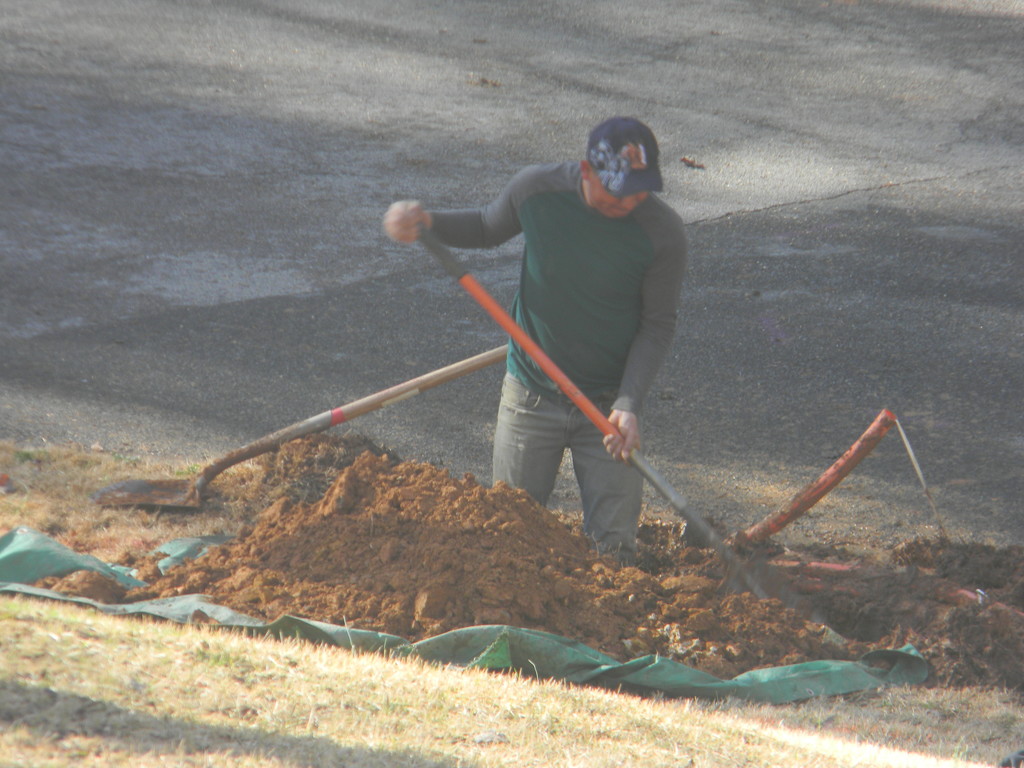 Digging for Google Fiber in Front Yard  by sfeldphotos