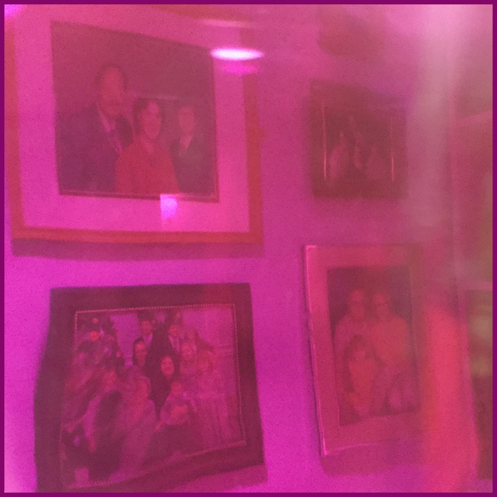 Portrait of Family Portraits taken through a purple vase. by mcsiegle