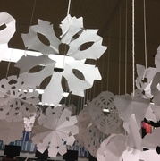 14th Feb 2019 - hanging snowflakes in the library 