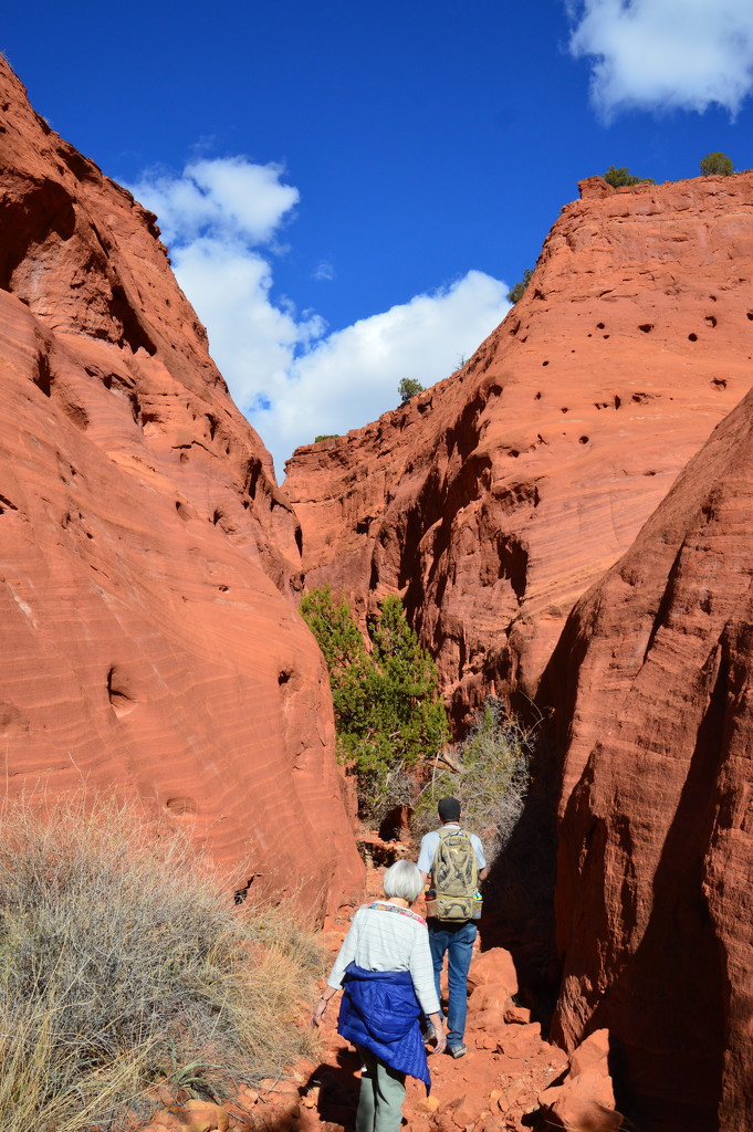 Hiking In A Slot Canyon  by bigdad