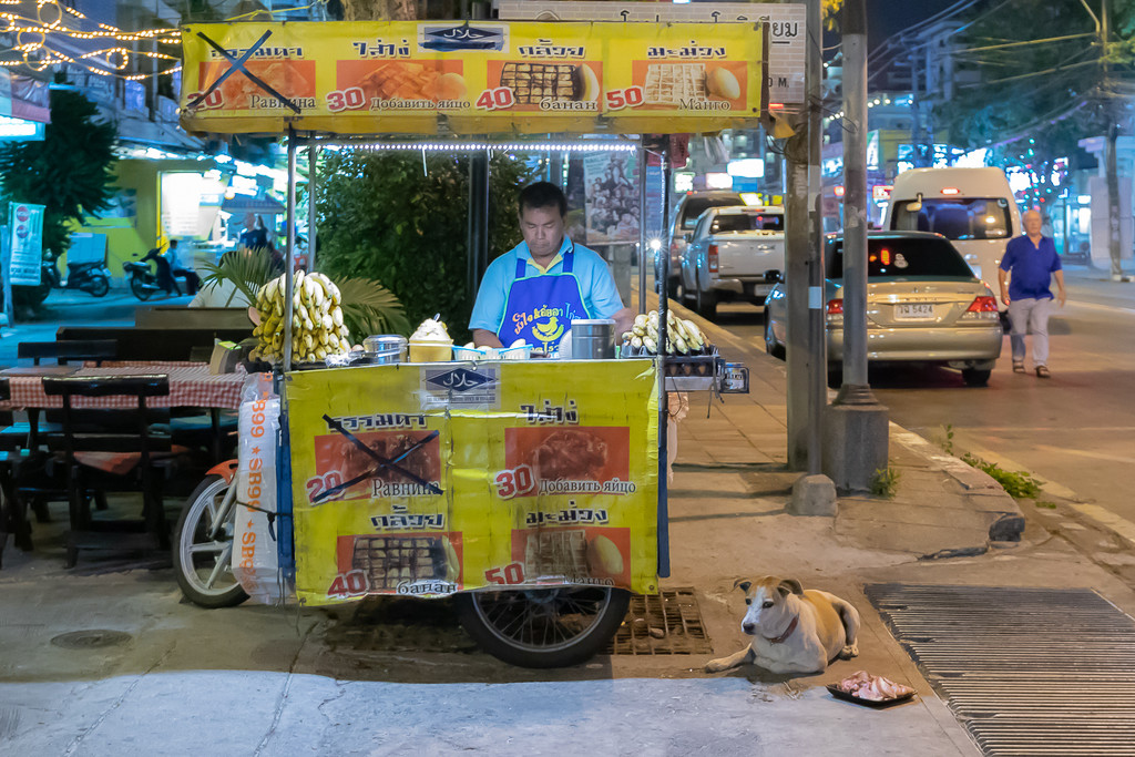 Street Trader and his Dog by lumpiniman