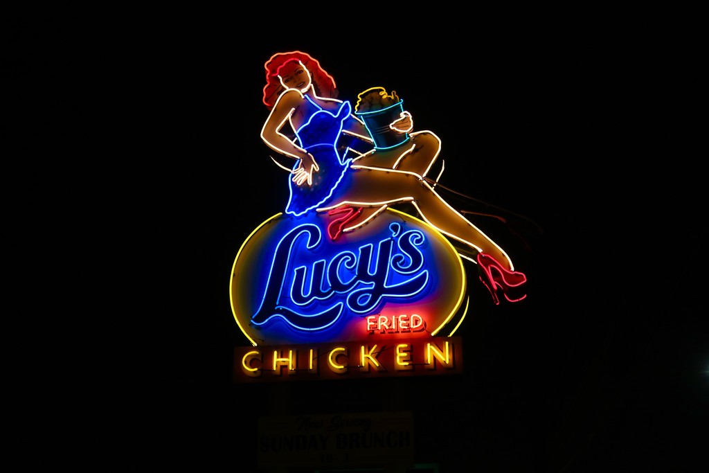 Lucy’s Fried Chicken by Evan Voyles, Neon Artist by louannwarren