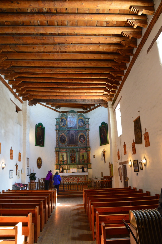 Inside San Miguel Chapel, Santa Fe, NM by bigdad