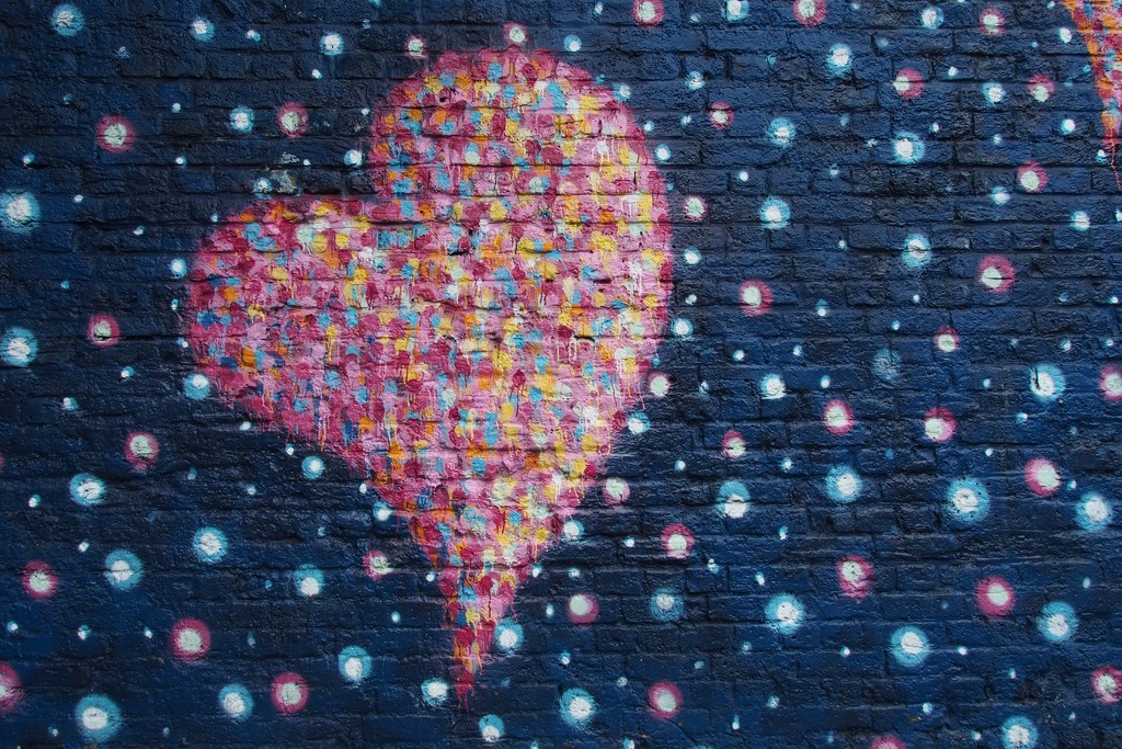 Love street art graffiti  by bizziebeeme