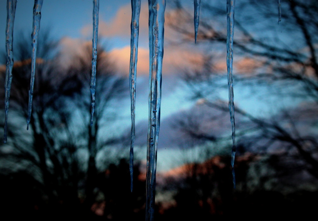 Day 66: Icicles At Sunset by sheilalorson