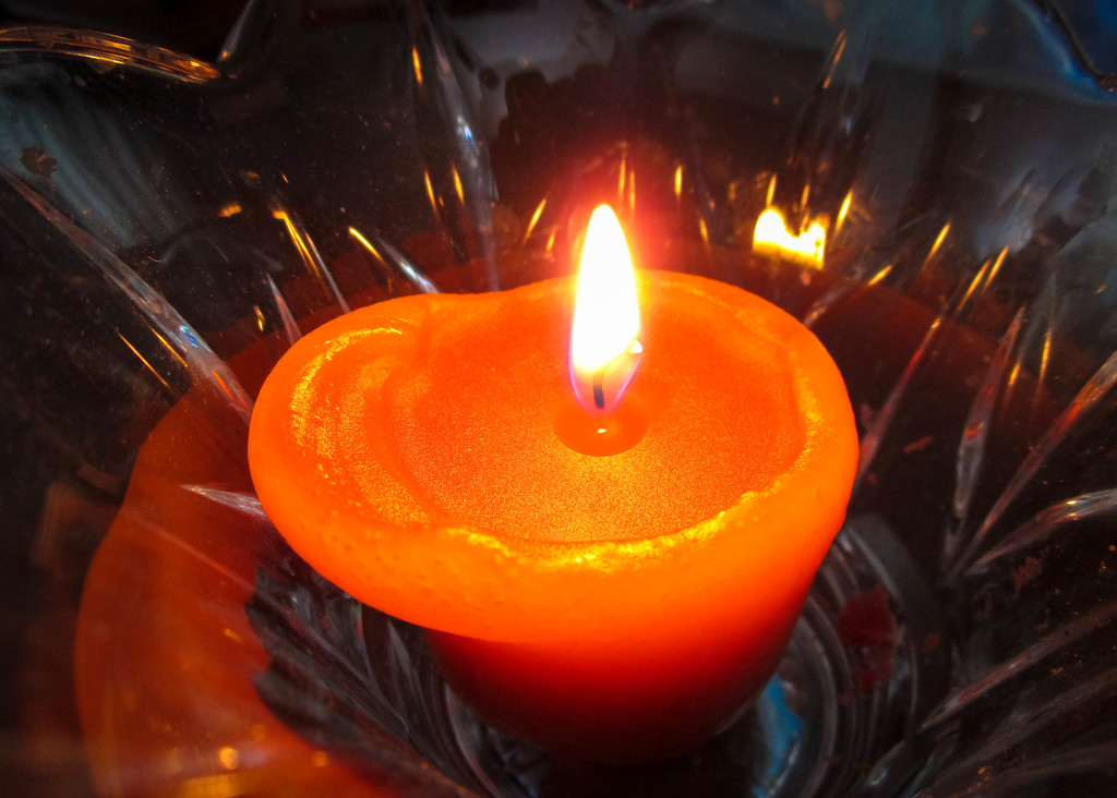 Orange candle by mittens