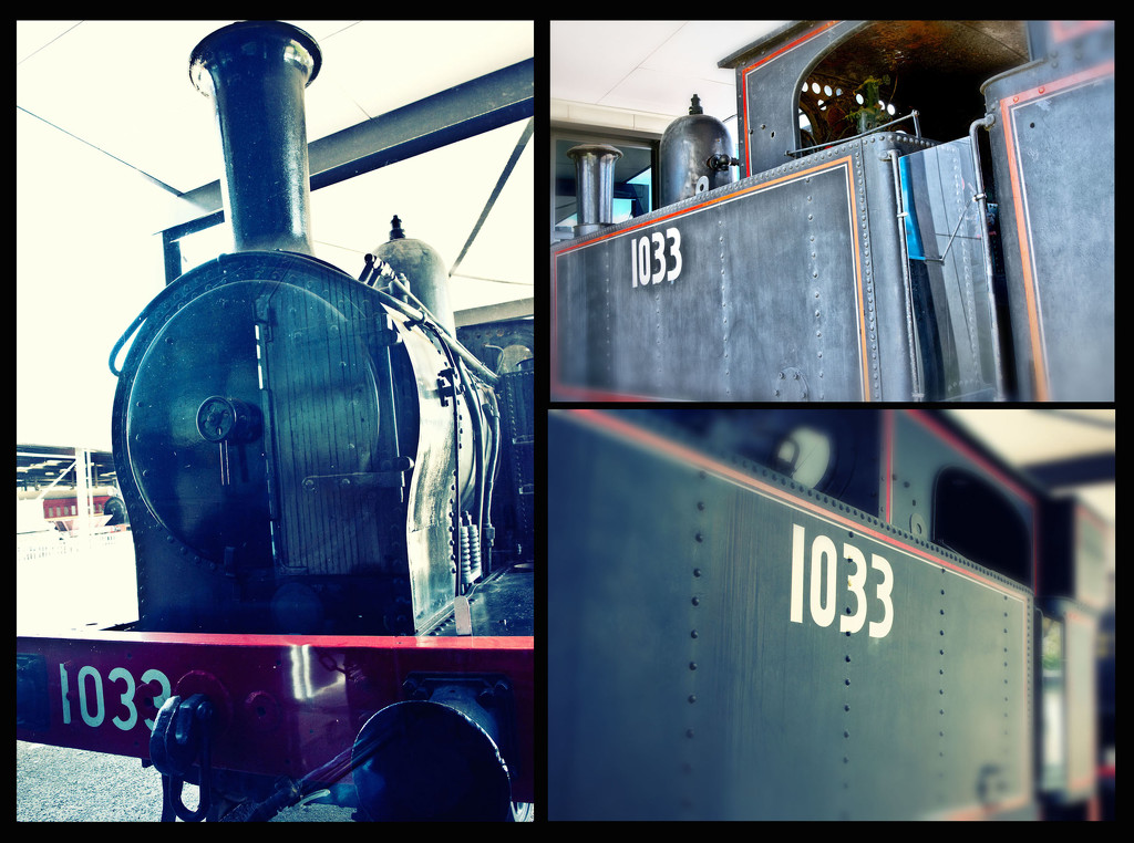Locomotive, Steam 1033 - collage by annied