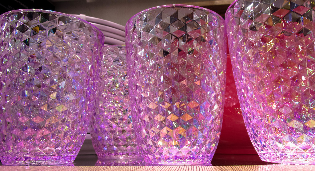 Purple plasticware by mittens