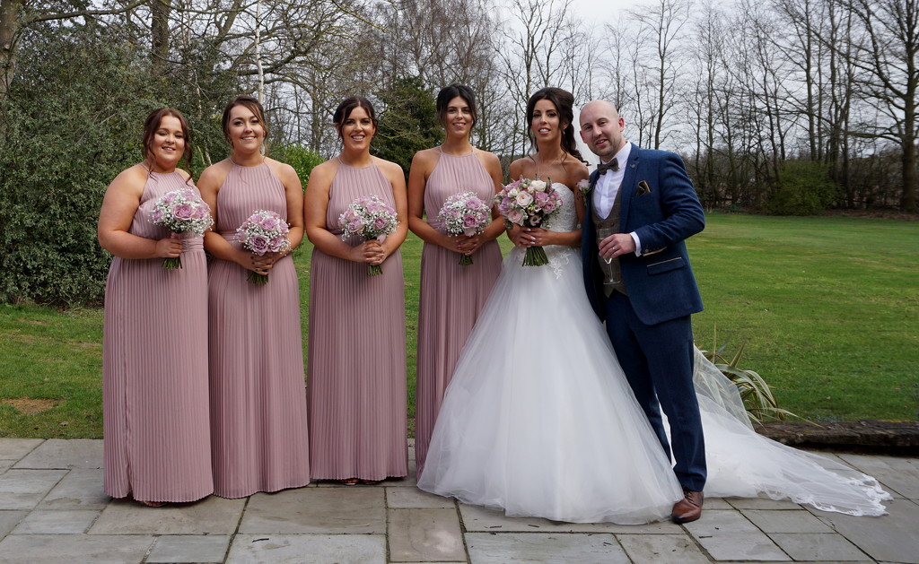 Claire and Matt with Claire's Bridesmaids by phil_howcroft