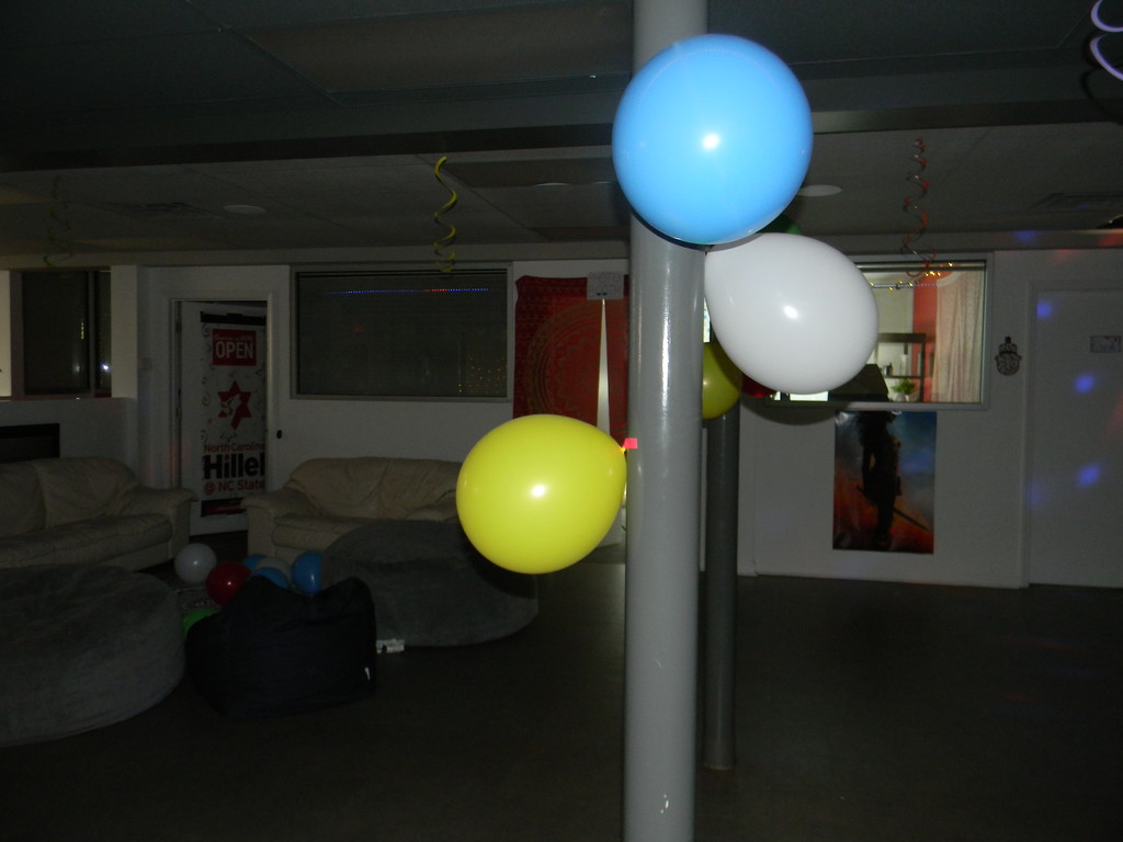 Blue, White and Yellow Balloons by sfeldphotos