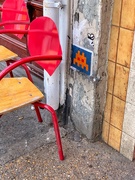 18th Apr 2019 - Space invader behind the chair. 