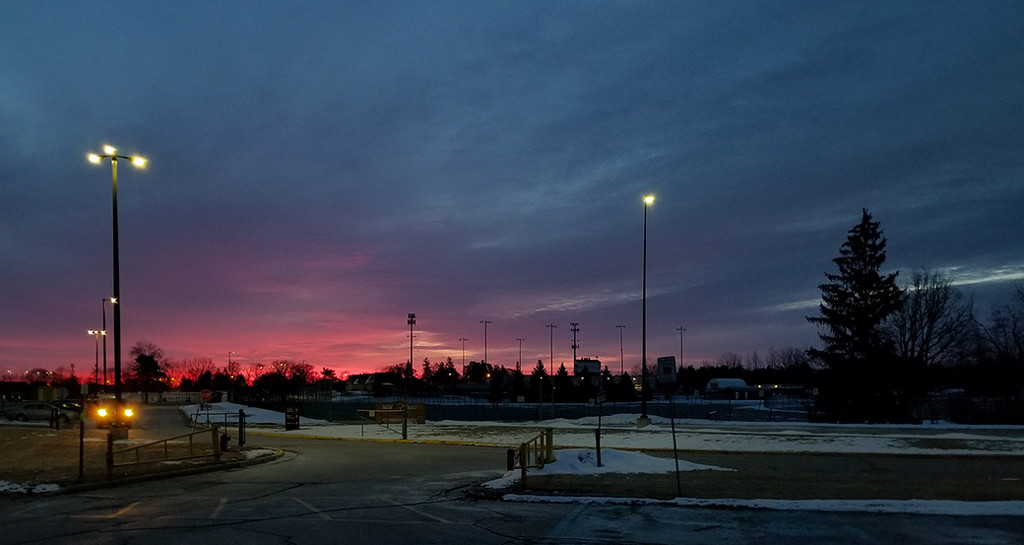 Parking lot sunset by houser934