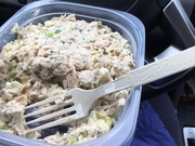 19th Apr 2019 - eating tuna salad at a rest area on good friday 