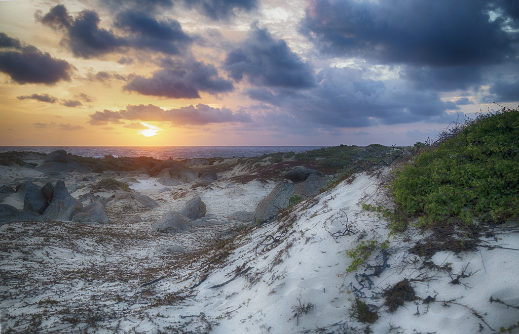 Sunrise Over Aruban Sand Dunes by pdulis