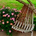 Max’s Briar Roses and wood slat chair  by louannwarren