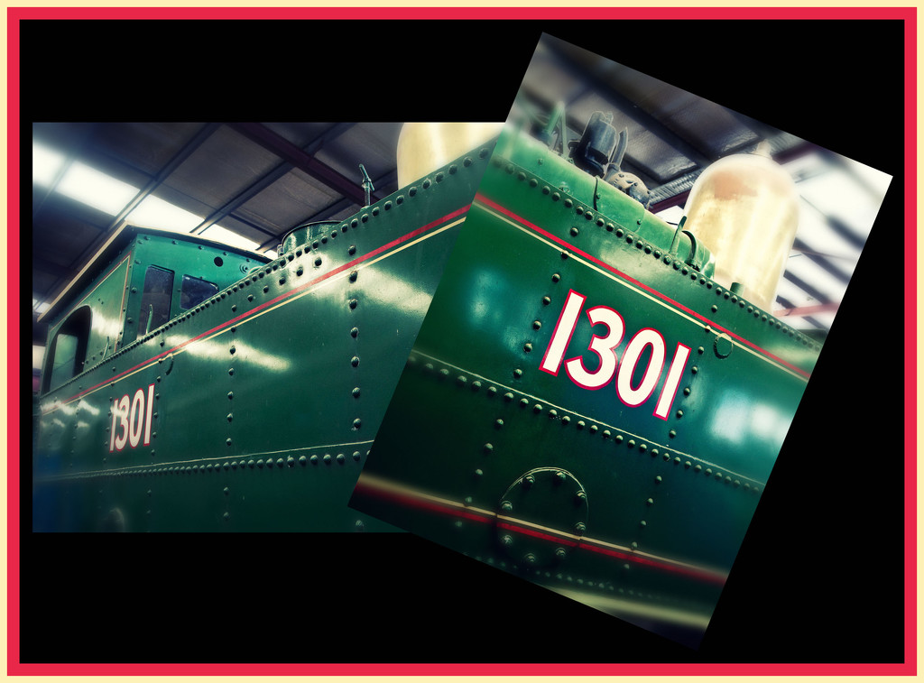 Locomotive, Steam 1301 - collage by annied