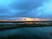 5th May 2019 - Sunset over the marsh at high tide, Folly Beach, SC