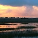 Sunset over the marsh at high tide, Folly Beach, SC by congaree