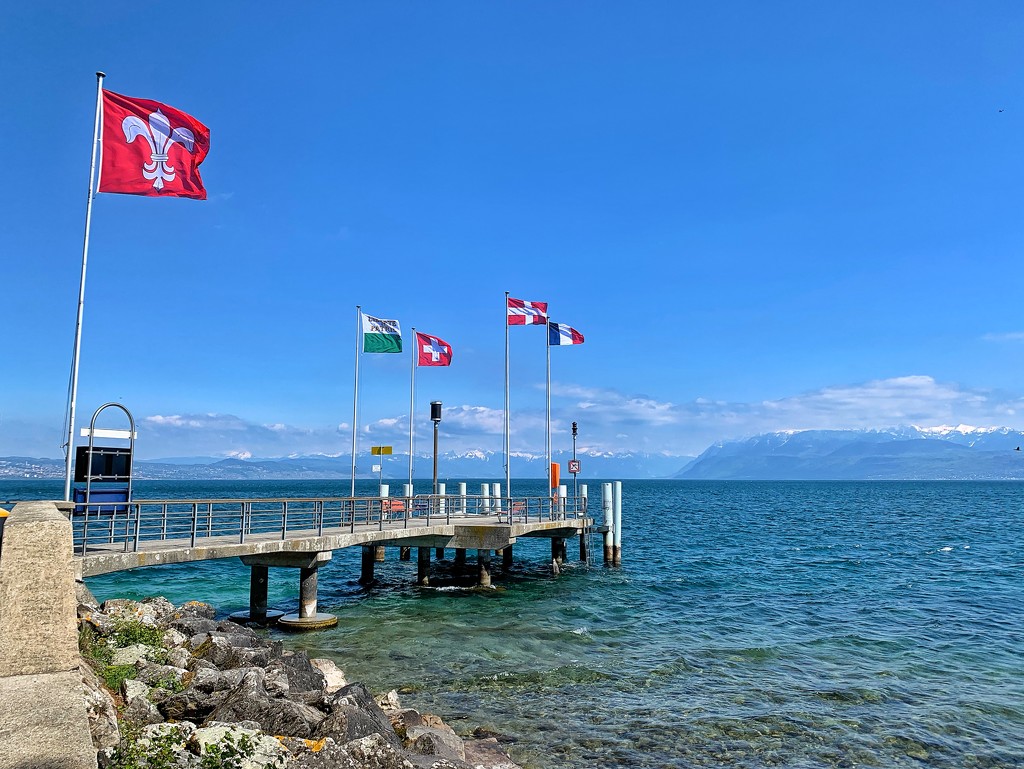 Flags on Léman lake  by cocobella