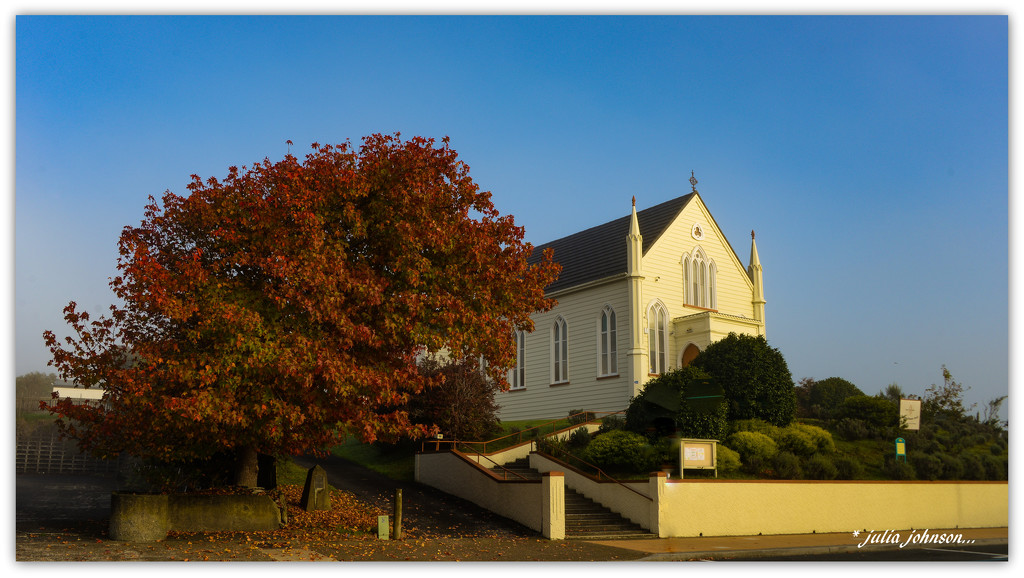 Autumn tree and the Church on the Hill... by julzmaioro