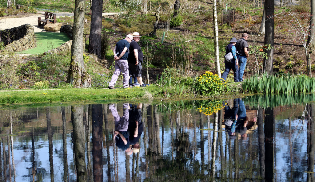 24th April Yorks Himalayan gdn reflected walkers by valpetersen
