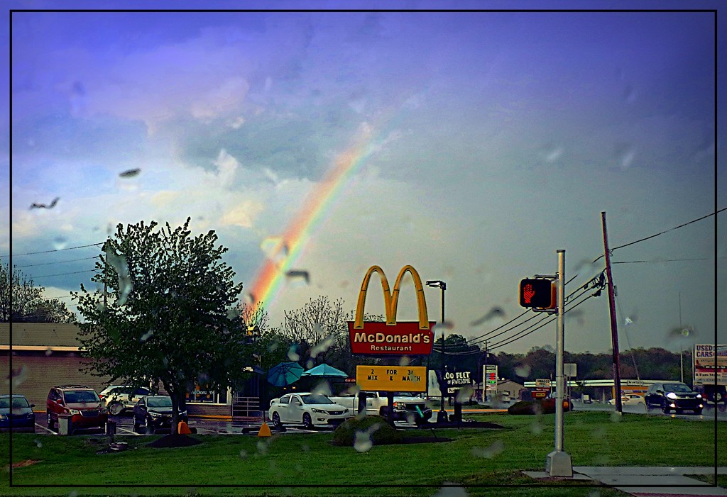 Catching a Rainbow at a Red Light by olivetreeann