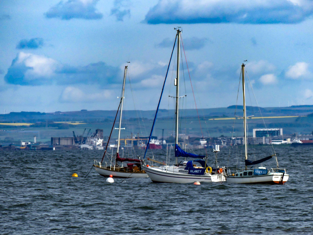 Three yachts in the Forth by frequentframes