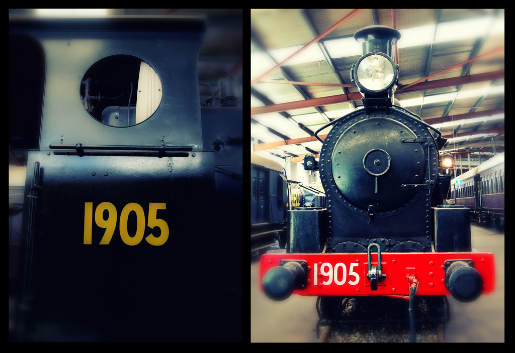 Locomotive, Steam 1905 - collage by annied