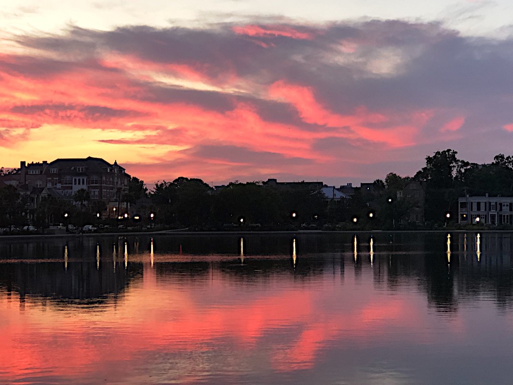 Sunset, Colonial Lake, Charleston by congaree