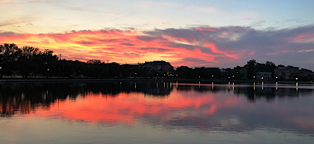 Sunset, Colonial Lake, Charleston.  by congaree