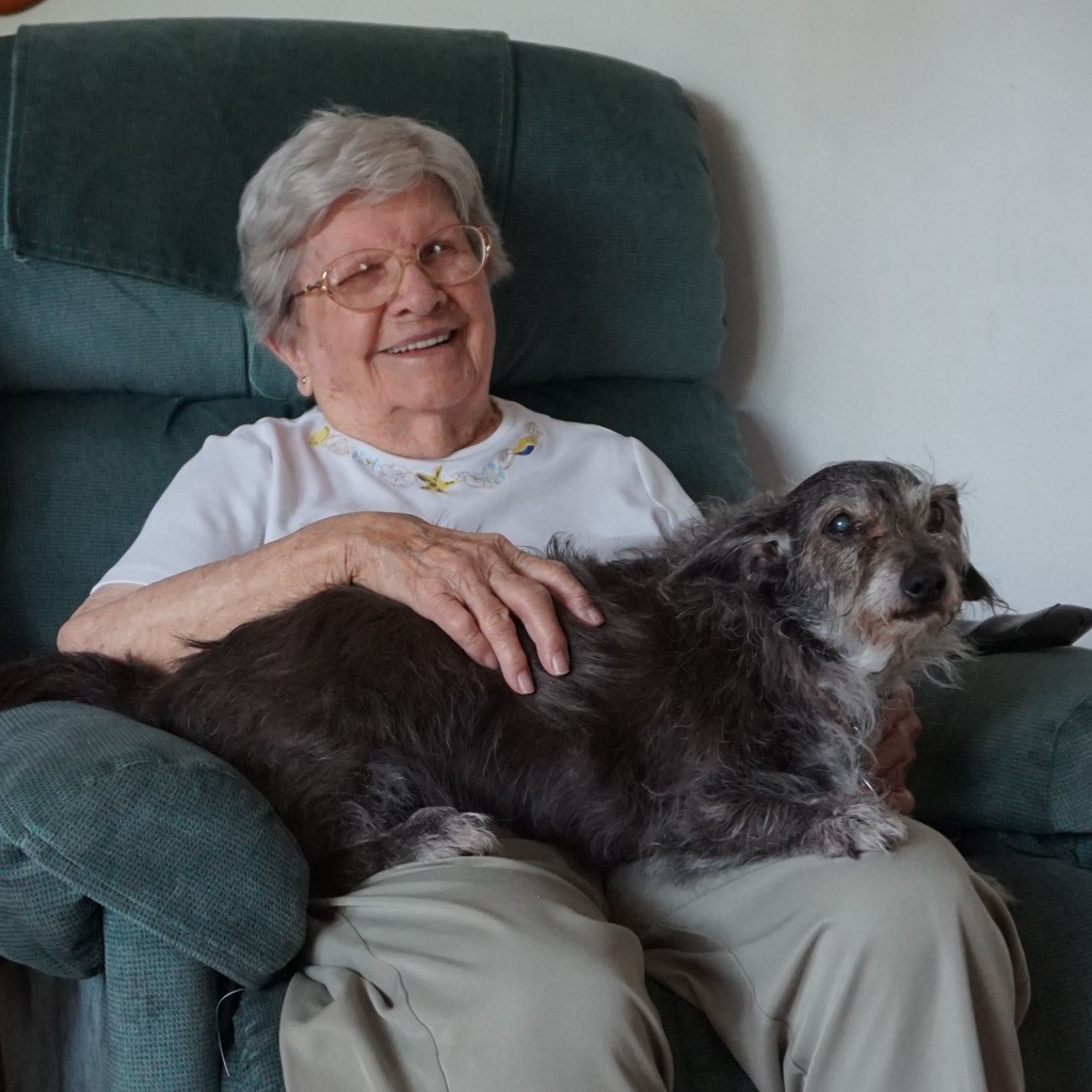 Elaine, age 98, and her dog Heidi by tunia