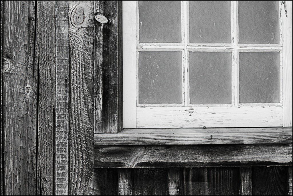 Barn Window in Black and White by olivetreeann