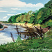 River bend (painting) by stuart46