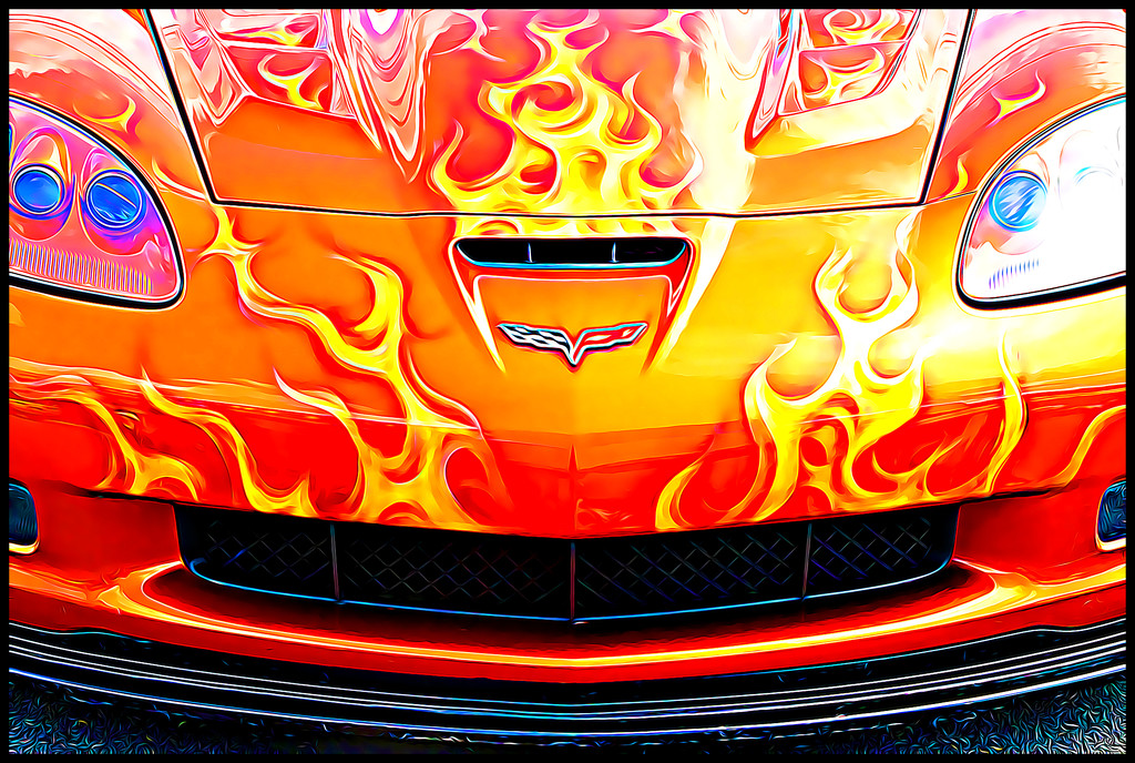 Corvette on Fire by olivetreeann