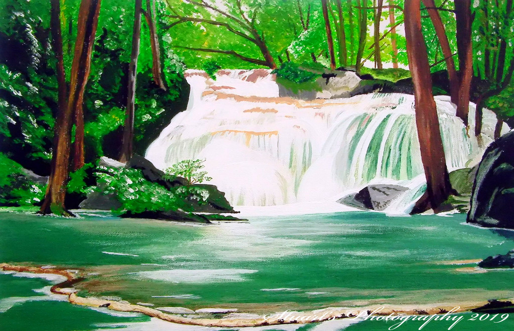 Waterfall (painting) by stuart46