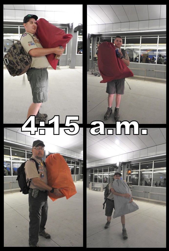 4:15 a.m. - arrival at airport by homeschoolmom