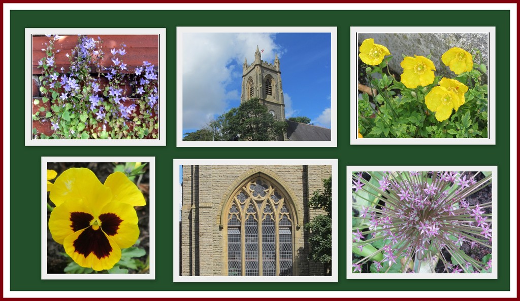 The Parish Church and neighbourhood flowers. by grace55