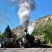 The Durango steam-driven locomotive in town by louannwarren