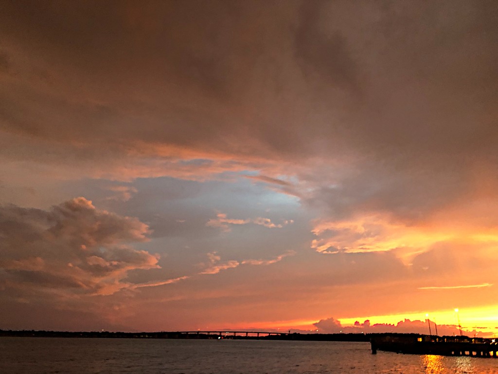 A glorious sunset over the Ashley River in Charleston by congaree