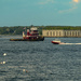 Tugboat and Fort Gorges by joansmor