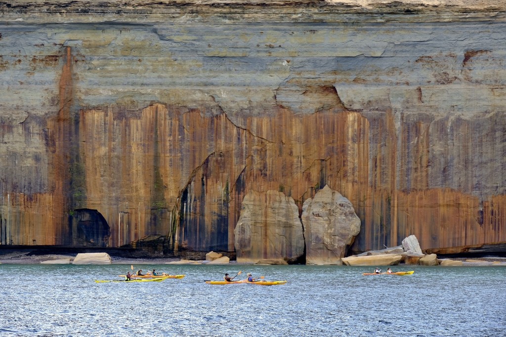 Pictured Rocks Kayakers by vera365