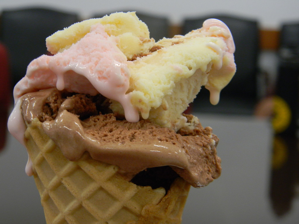 Neapolitan Ice Cream Cone  by sfeldphotos