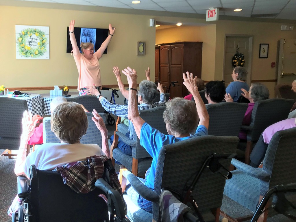 Exercise class at the assisted living facility by tunia