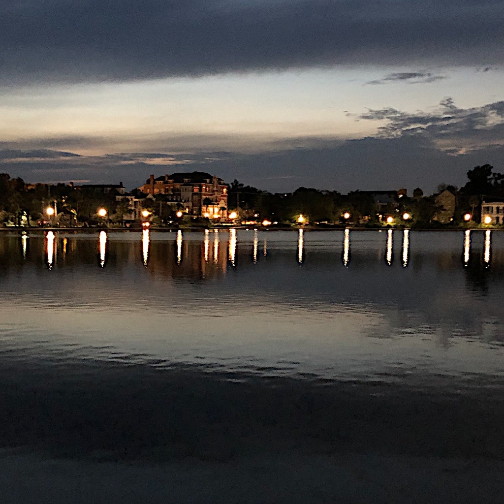 Early evening after sunset at Colonial Lake, Charleston by congaree
