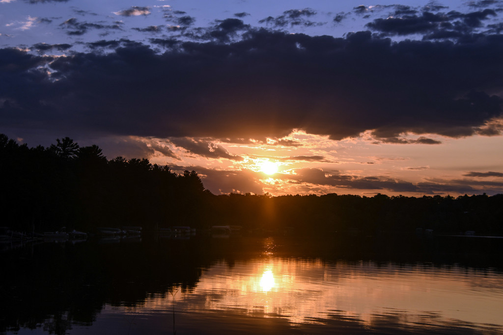 Sunset Over Webb Lake by kareenking