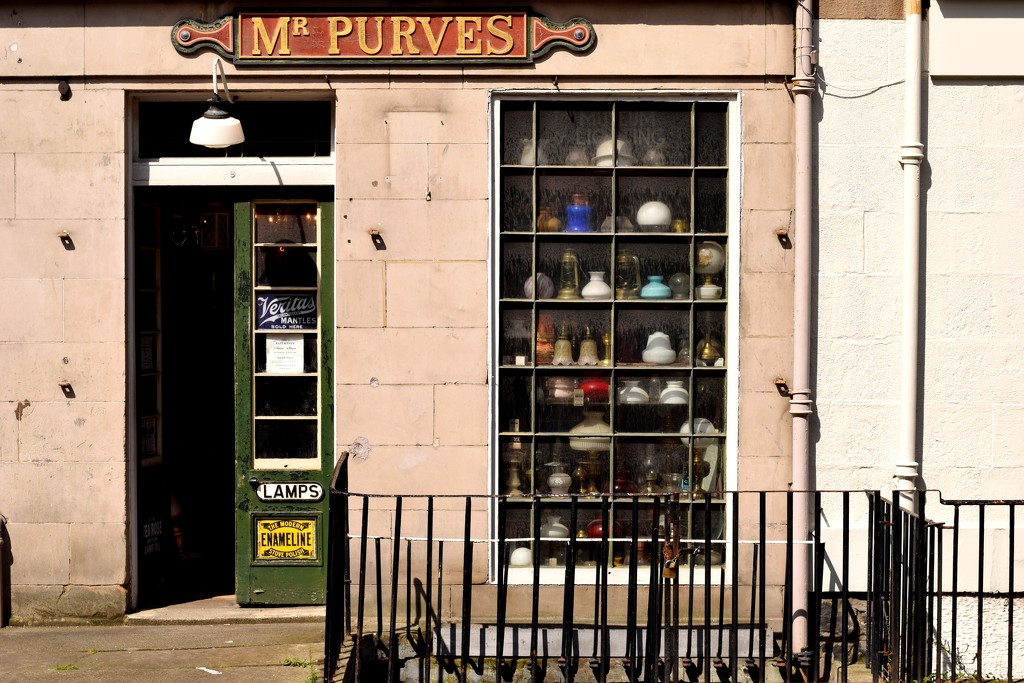 A rare shot of Mr Purves's Lamp Shop open  by christophercox