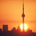 Sun Caught by the CN Tower by selkie