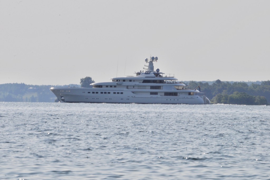 Super Yacht Grace passed by our dock by frantackaberry